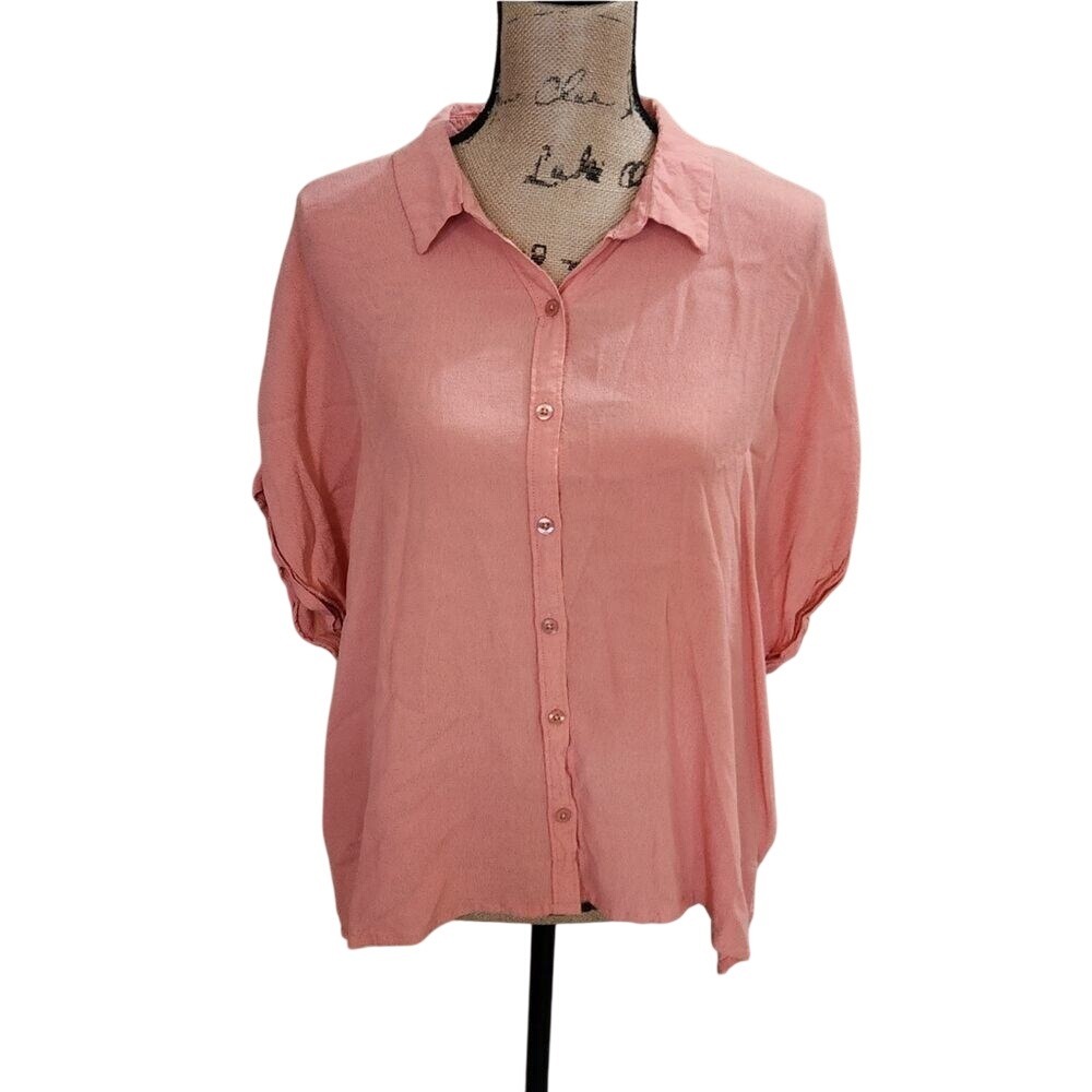 Forever 21 pink button down shirt size 2X